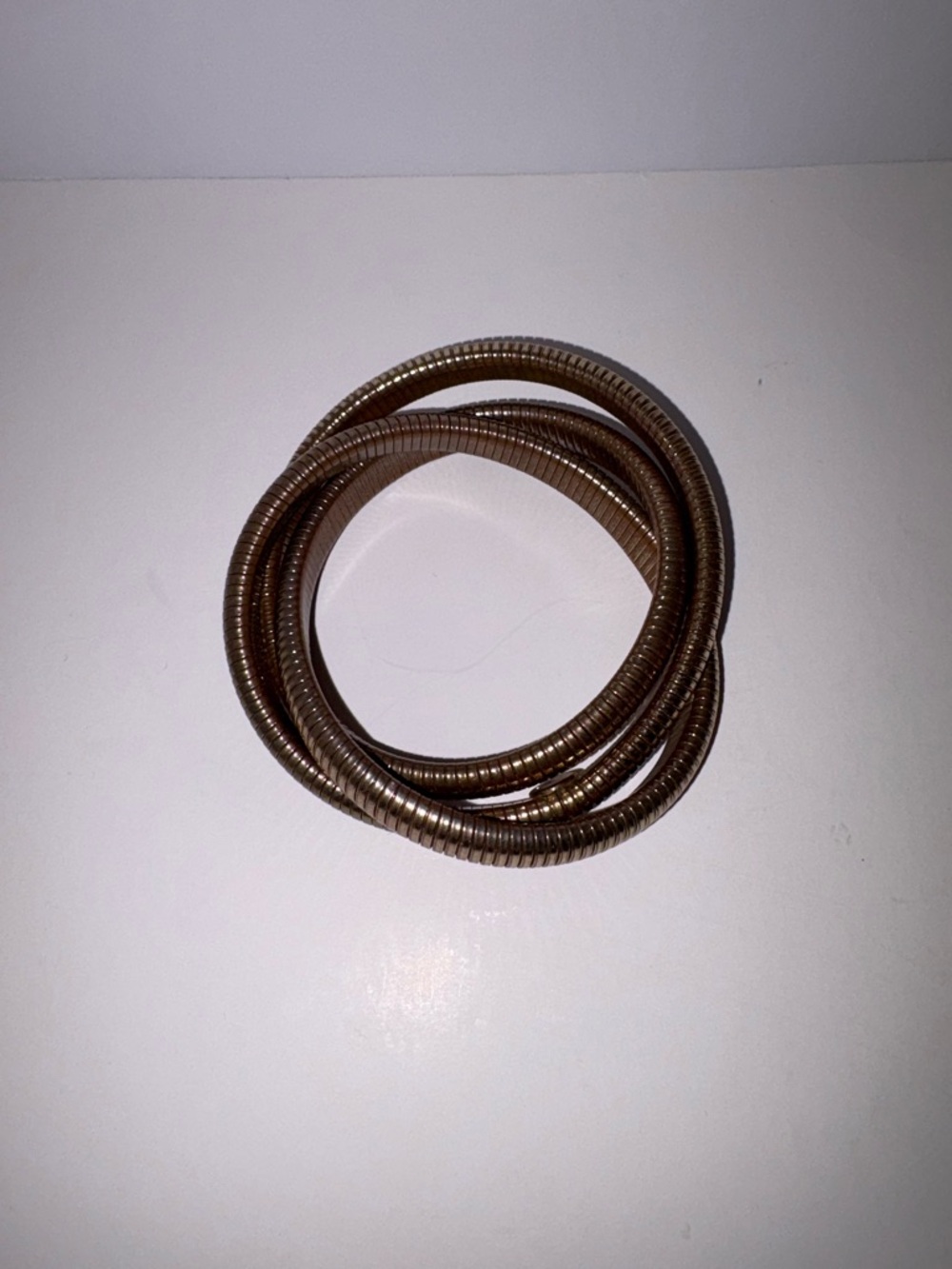 Coiled Metallic Stretch Bracelet - Bronze Tone